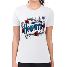 Женская футболка Charlotte Hornets G-III 4Her by Carl Banks White Super-Slim Fit Lightweight Roses Crew Neck