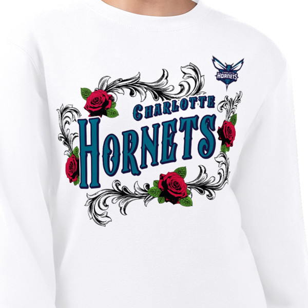 Женская свитшот Charlotte Hornets G-III 4Her by Carl Banks White Roses Fleece Tri-Blend