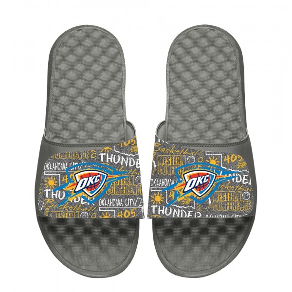 Подростковая Oklahoma City Thunder ISlide Chalk Socks & Slide Sandals Bundle