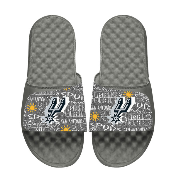 Unisex San Antonio Spurs ISlide Chalk Socks & Slide Sandals Bundle