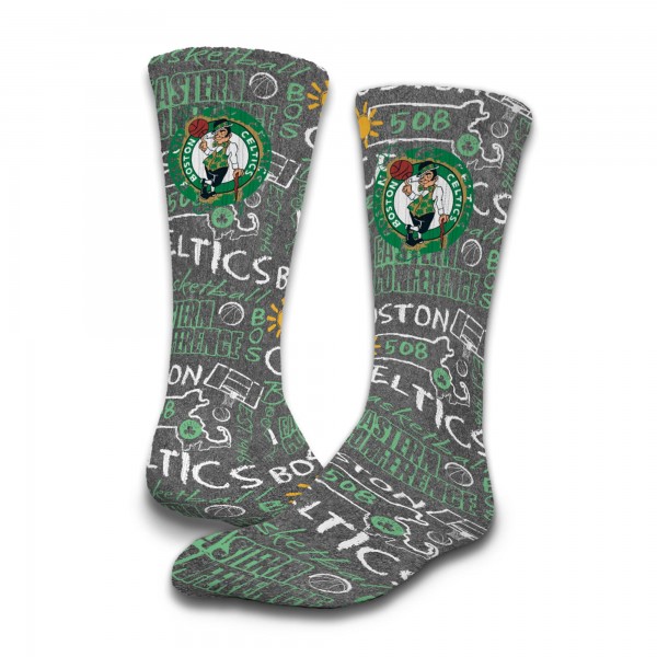 Unisex Boston Celtics ISlide Chalk Socks & Slide Sandals Bundle
