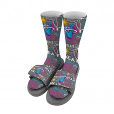 Unisex Miami Heat ISlide Chalk Socks & Slide Sandals Bundle