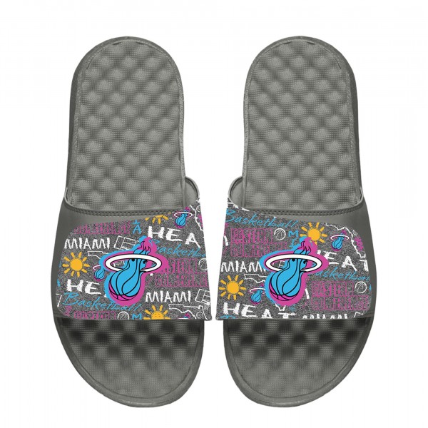 Unisex Miami Heat ISlide Chalk Socks & Slide Sandals Bundle