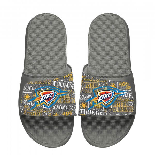 Unisex Oklahoma City Thunder ISlide Chalk Socks & Slide Sandals Bundle