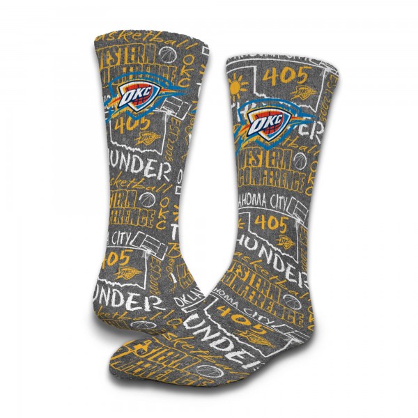 Unisex Oklahoma City Thunder ISlide Chalk Socks & Slide Sandals Bundle