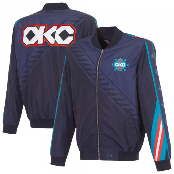 Oklahoma City Thunder JH Design Navy City Edition Full-Zip Bomber Jacket