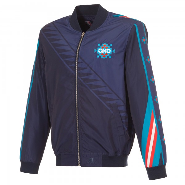 Oklahoma City Thunder JH Design Navy City Edition Full-Zip Bomber Jacket