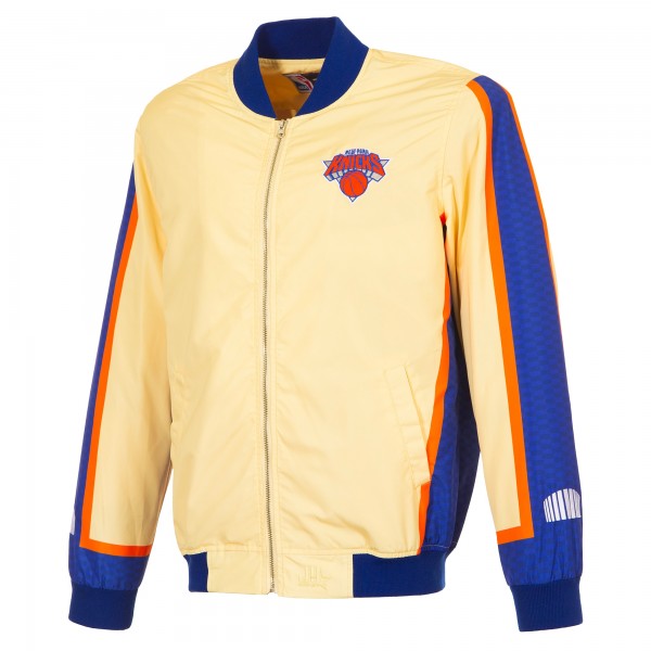 New York Knicks JH Design Cream City Edition Full-Zip Bomber Jacket
