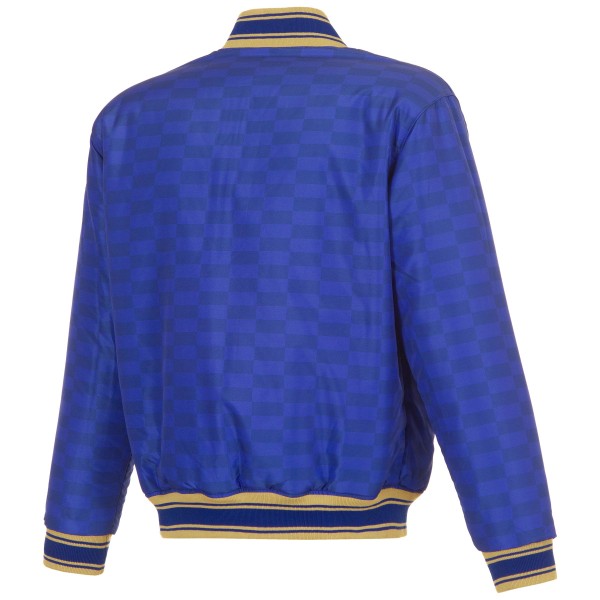 New York Knicks JH Design Cream/Blue Reversible Full-Zip Flight Jacket