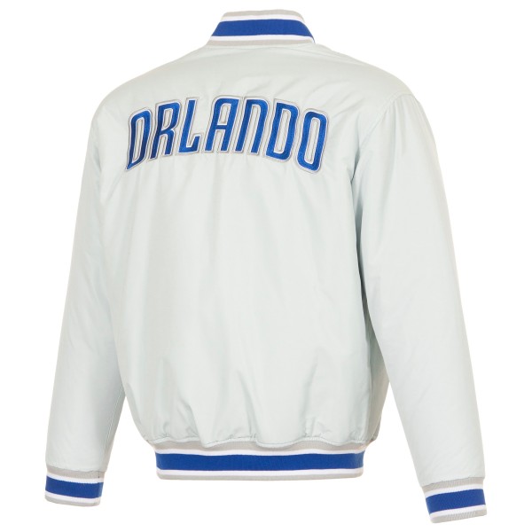 Orlando Magic JH Design White/Blue Reversible Full-Zip Flight Jacket