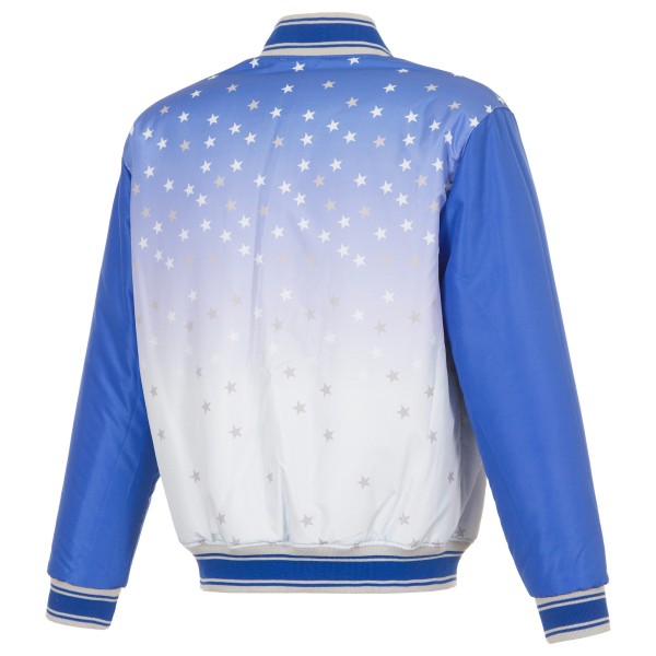 Orlando Magic JH Design White/Blue Reversible Full-Zip Flight Jacket