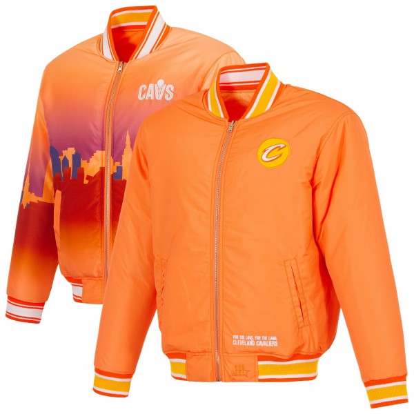 Cleveland Cavaliers JH Design Orange Reversible Full-Zip Flight Jacket