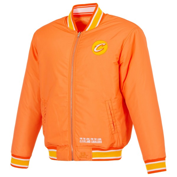 Cleveland Cavaliers JH Design Orange Reversible Full-Zip Flight Jacket