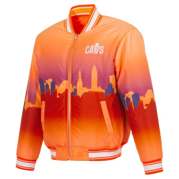 Cleveland Cavaliers JH Design Orange Reversible Full-Zip Flight Jacket