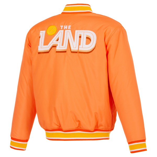 Cleveland Cavaliers JH Design Orange Reversible Full-Zip Flight Jacket