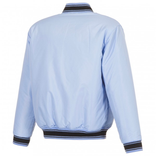 Chicago Bulls JH Design Black/Light Blue Reversible Full-Zip Flight Jacket