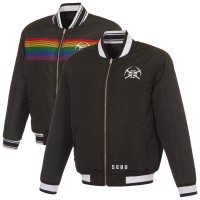 Denver Nuggets JH Design Black Reversible Full-Zip Flight Jacket