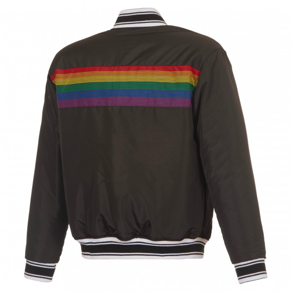 Denver Nuggets JH Design Black Reversible Full-Zip Flight Jacket
