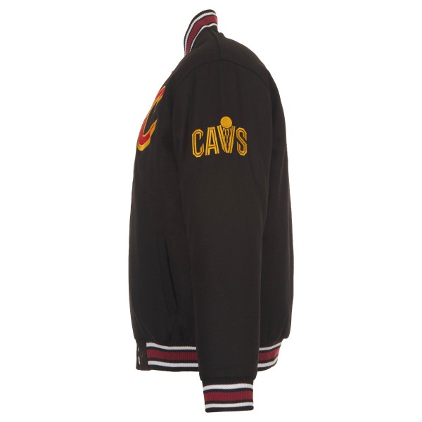 Cleveland Cavaliers JH Design Black Reversible Wool Full-Snap Jacket