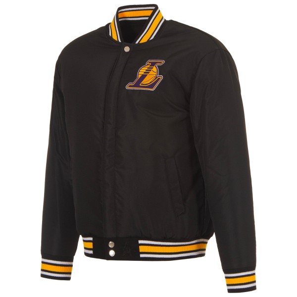 Los Angeles Lakers JH Design Black Reversible Wool Full-Snap Jacket