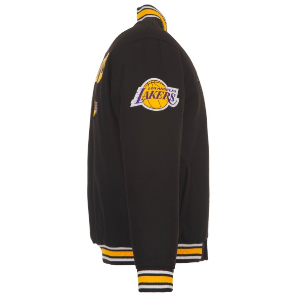 Los Angeles Lakers JH Design Black Reversible Wool Full-Snap Jacket