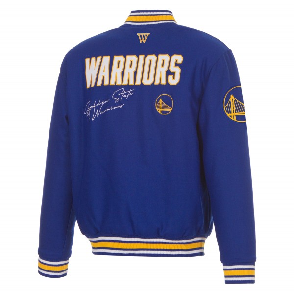 Golden State Warriors JH Design Royal Reversible Wool Full-Snap Jacket
