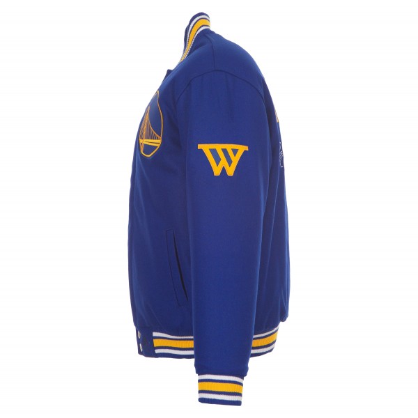 Golden State Warriors JH Design Royal Reversible Wool Full-Snap Jacket