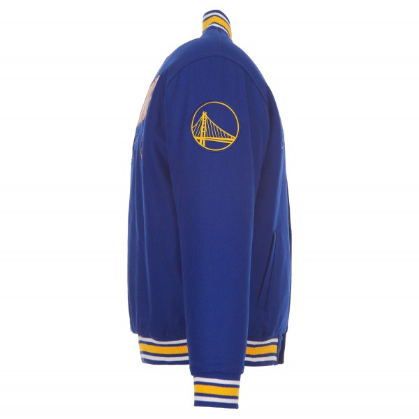Golden State Warriors JH Design Royal Reversible Wool Full-Snap Jacket