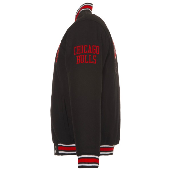 Chicago Bulls JH Design Black Reversible Wool Full-Snap Jacket