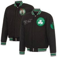 Boston Celtics JH Design Black Reversible Wool Full-Snap Jacket
