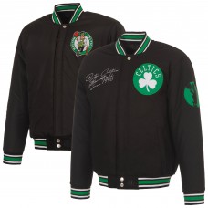 Boston Celtics JH Design Black Reversible Wool Full-Snap Jacket