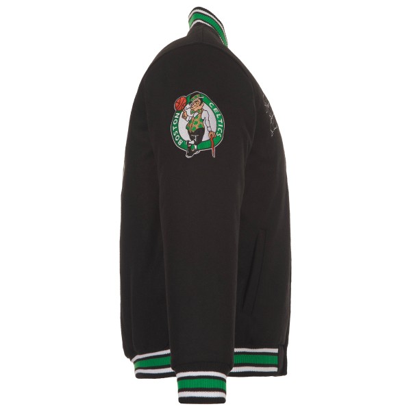 Boston Celtics JH Design Black Reversible Wool Full-Snap Jacket