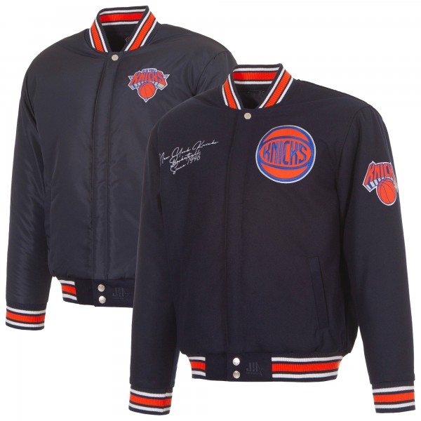 New York Knicks JH Design Navy Reversible Wool Full-Snap Jacket