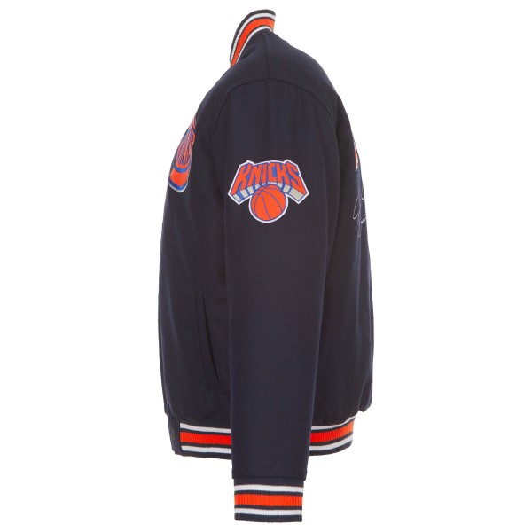 New York Knicks JH Design Navy Reversible Wool Full-Snap Jacket