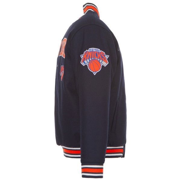 New York Knicks JH Design Navy Reversible Wool Full-Snap Jacket