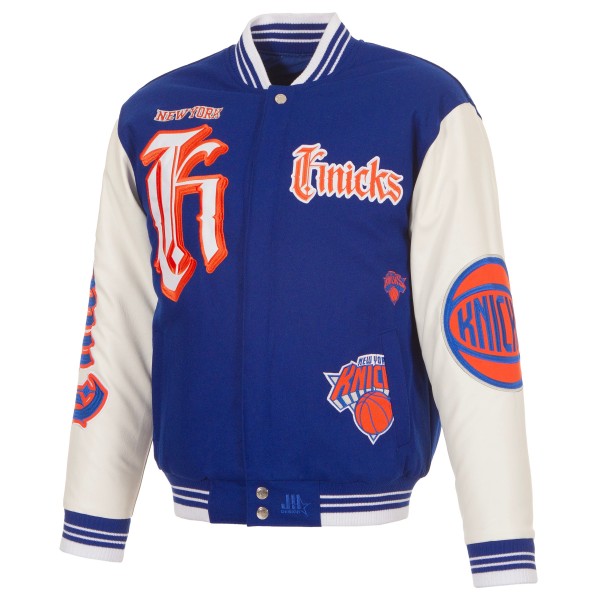New York Knicks JH Design Blue Gothic Full-Button Jacket