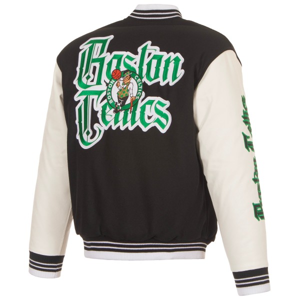 Boston Celtics JH Design Black Gothic Full-Button Jacket