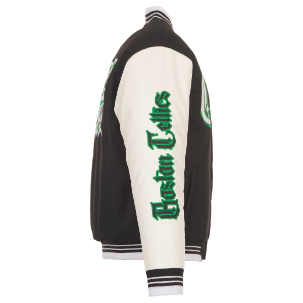 Boston Celtics JH Design Black Gothic Full-Button Jacket