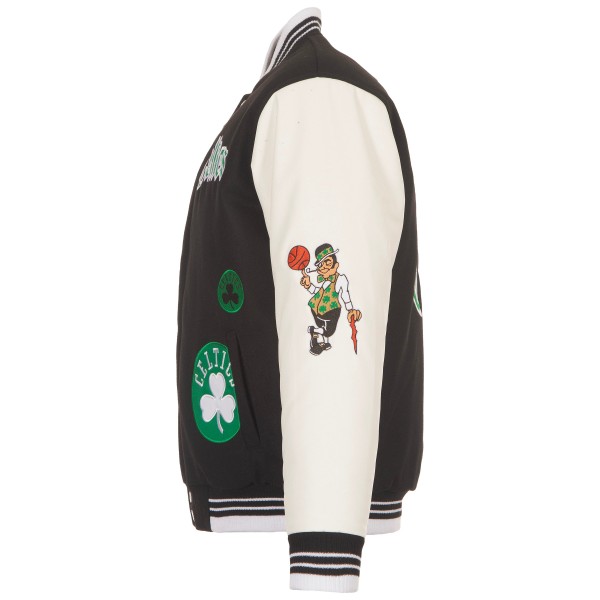 Boston Celtics JH Design Black Gothic Full-Button Jacket