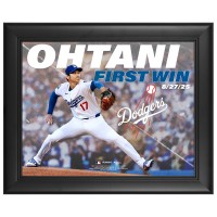 Shohei Ohtani Los Angeles Dodgers Fanatics Authentic Framed First Win As Dodgers Starting Pitcher 11 x 14 Collage