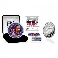 Toronto Raptors Vince Carter Highland Mint 39mm Silver Plated Color Coin