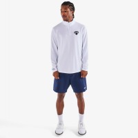 New York Knicks Malbon Golf White Evergreen Performance Quarter-Zip Pullover