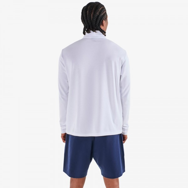 New York Knicks Malbon Golf White Evergreen Performance Quarter-Zip Pullover