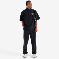 New York Knicks Malbon Golf Black Evergreen Nylon Windshirt