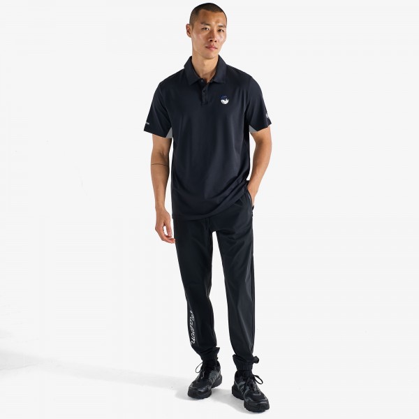 New York Knicks Malbon Golf Black Evergreen Paneled Performance Windshirt