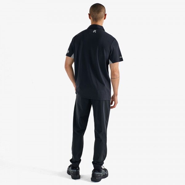 New York Knicks Malbon Golf Black Evergreen Paneled Performance Windshirt