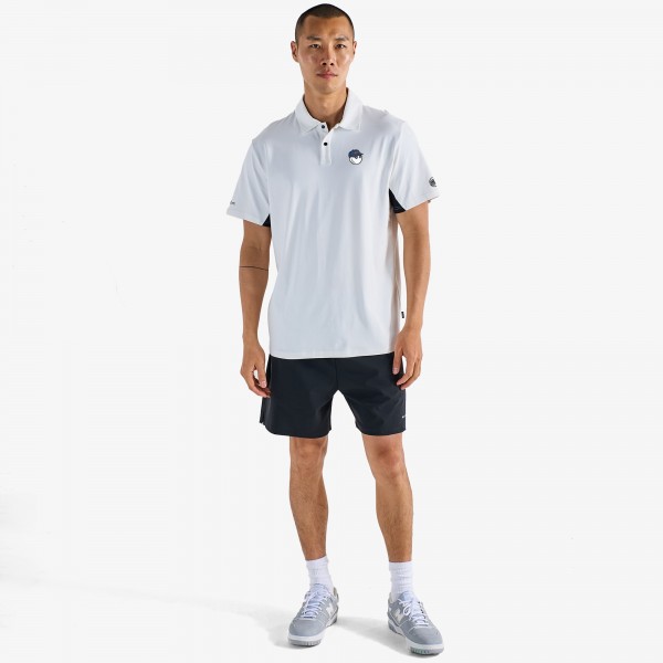 New York Knicks Malbon Golf White Evergreen Paneled Performance Windshirt