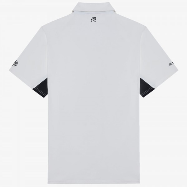 New York Knicks Malbon Golf White Evergreen Paneled Performance Windshirt