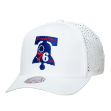 Бейсболка Philadelphia 76ers Mitchell & Ness White Perfect Lightweight Pro Crown