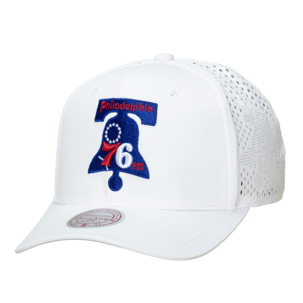 Бейсболка Philadelphia 76ers Mitchell & Ness White Perfect Lightweight Pro Crown